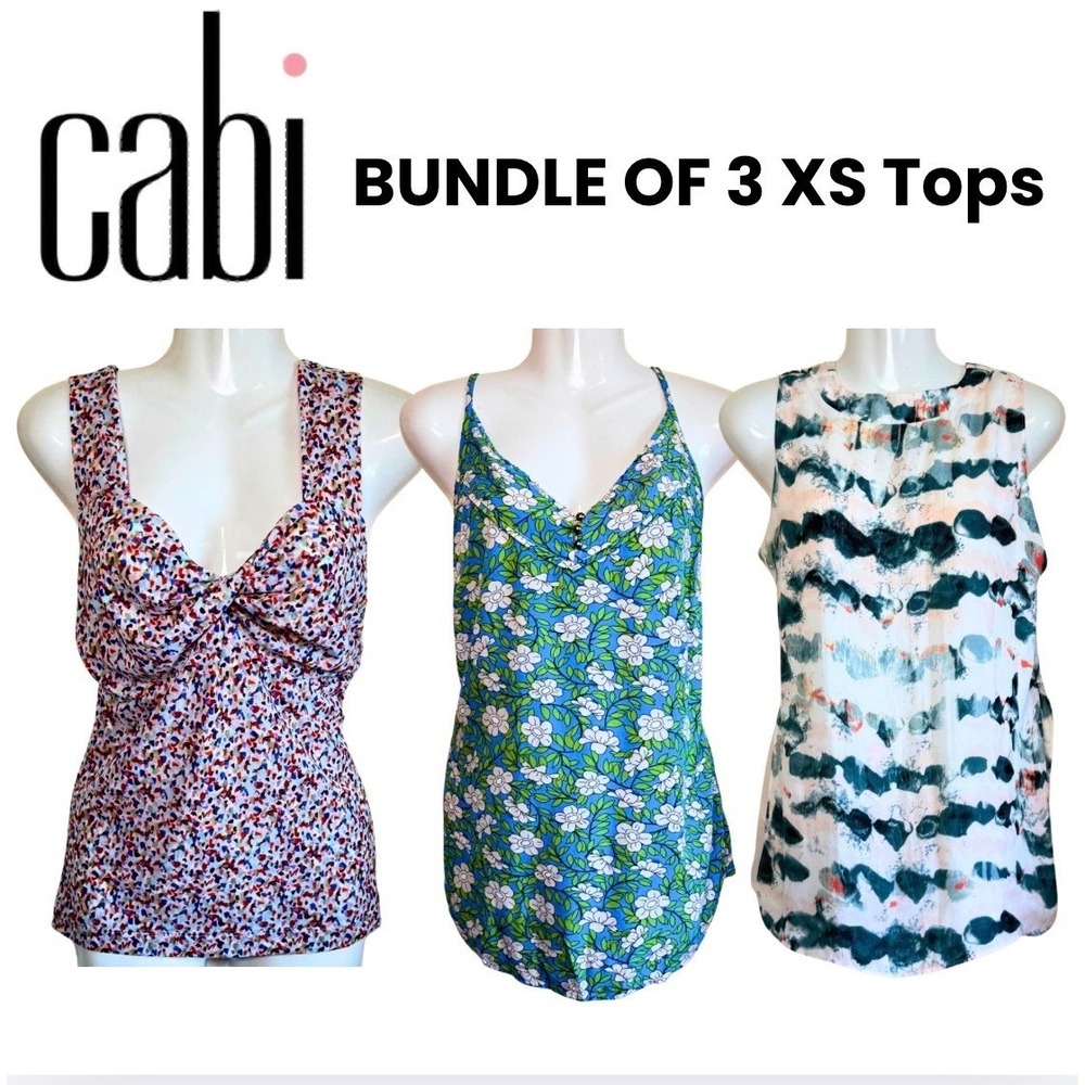 Cabi Bundle 3 XS/S Tops Floral Print Boho Casual‎ Sleeveless Women's Spring Summ